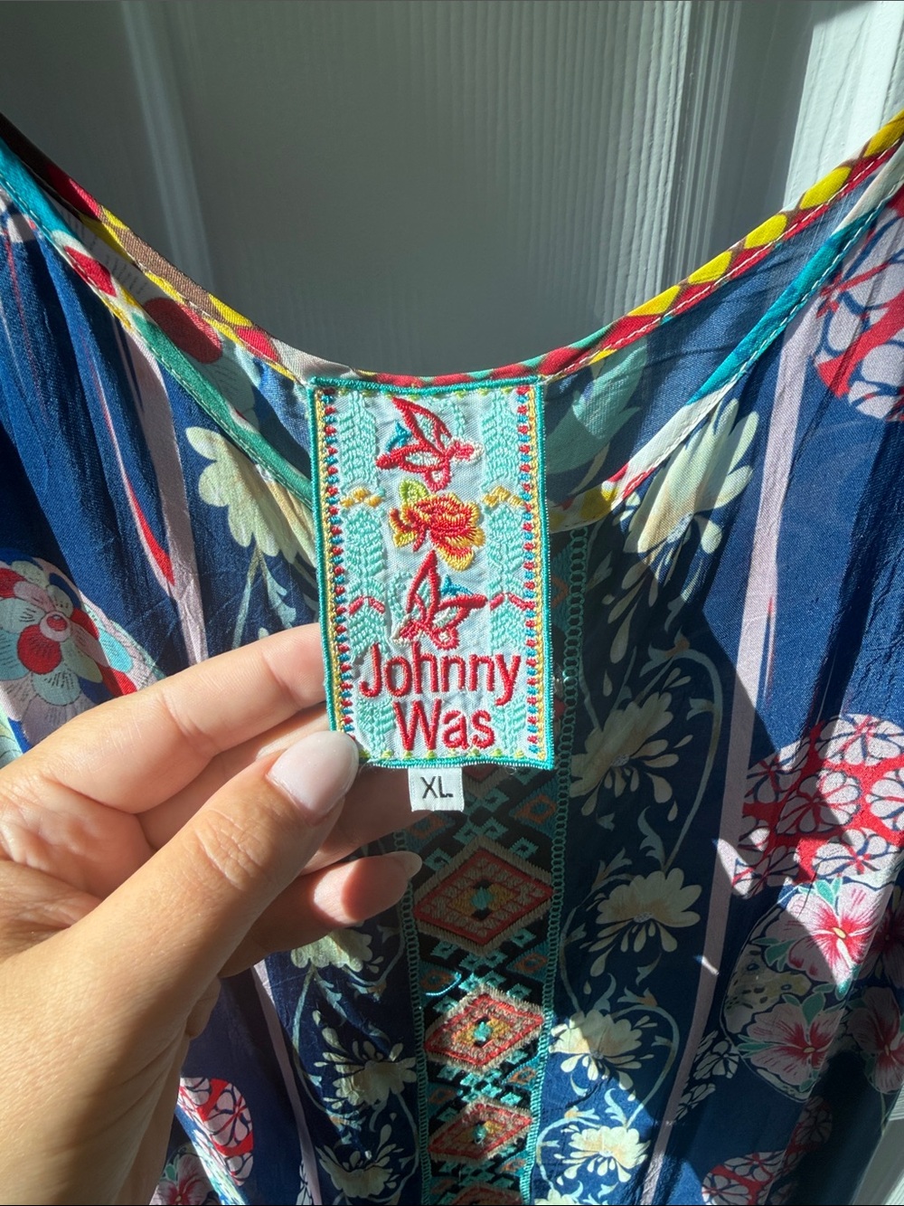 Women's Navy Floral Maxi Dress with Spaghetti Straps - Picture 2 of 5
